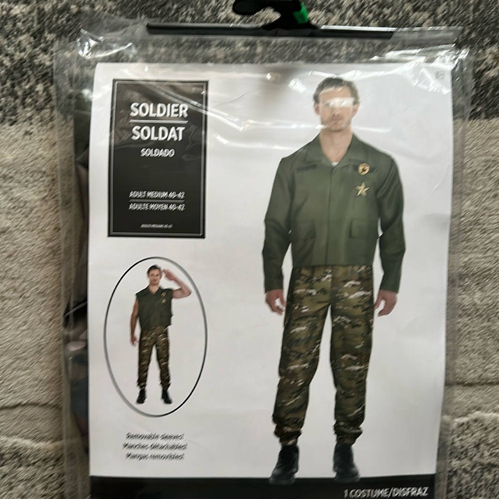 Soldier adult costume medium 40 42 new